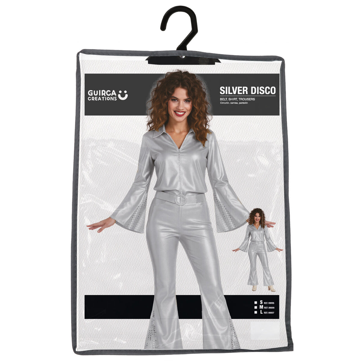 Op deze afbeelding zie je een Kostuums, van het merk Guirca. Silver Dancing Queen From The 70S Vrouw Kostuum