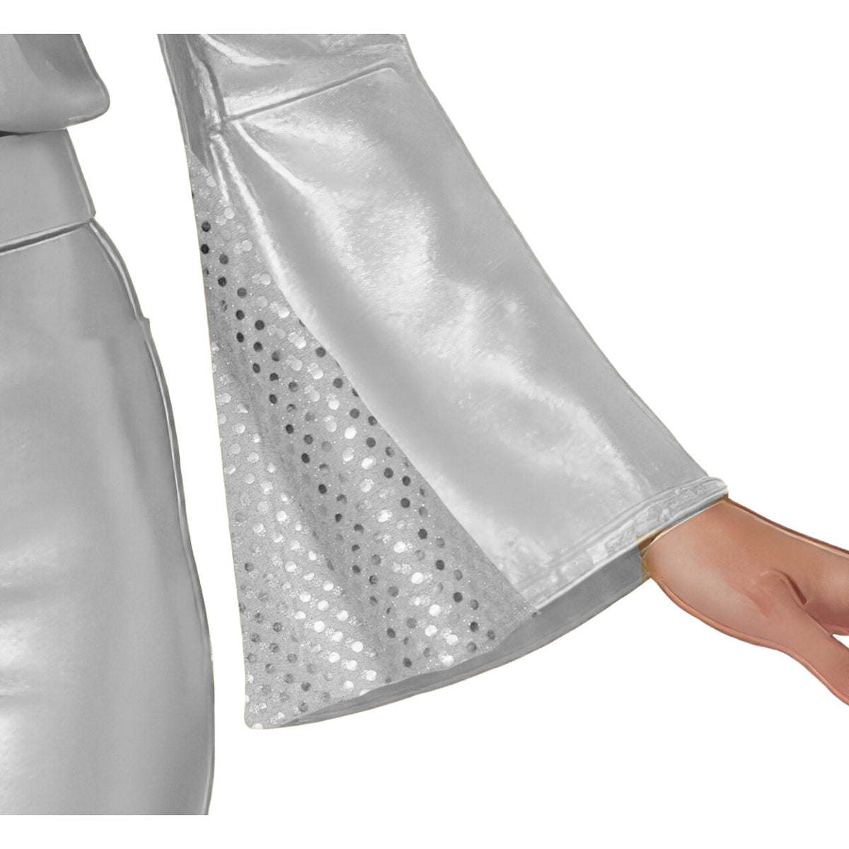 Op deze afbeelding zie je een Kostuums, van het merk Guirca. Silver Dancing Queen From The 70S Vrouw Kostuum