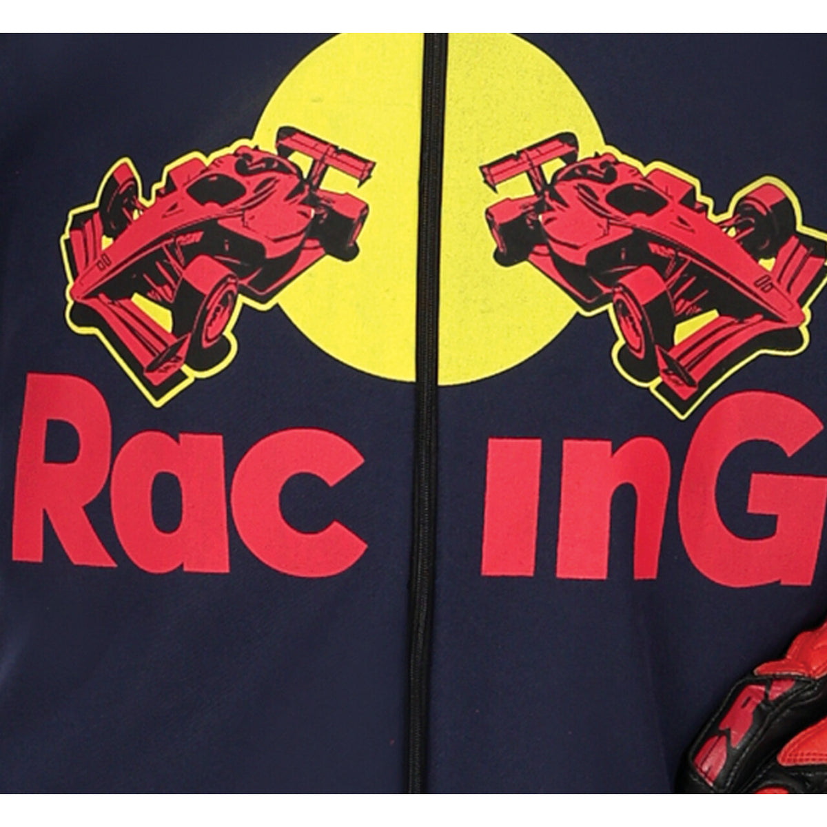 Op deze afbeelding zie je een Kostuums, van het merk Guirca. Red Racing F1 Coureur Man Kostuum