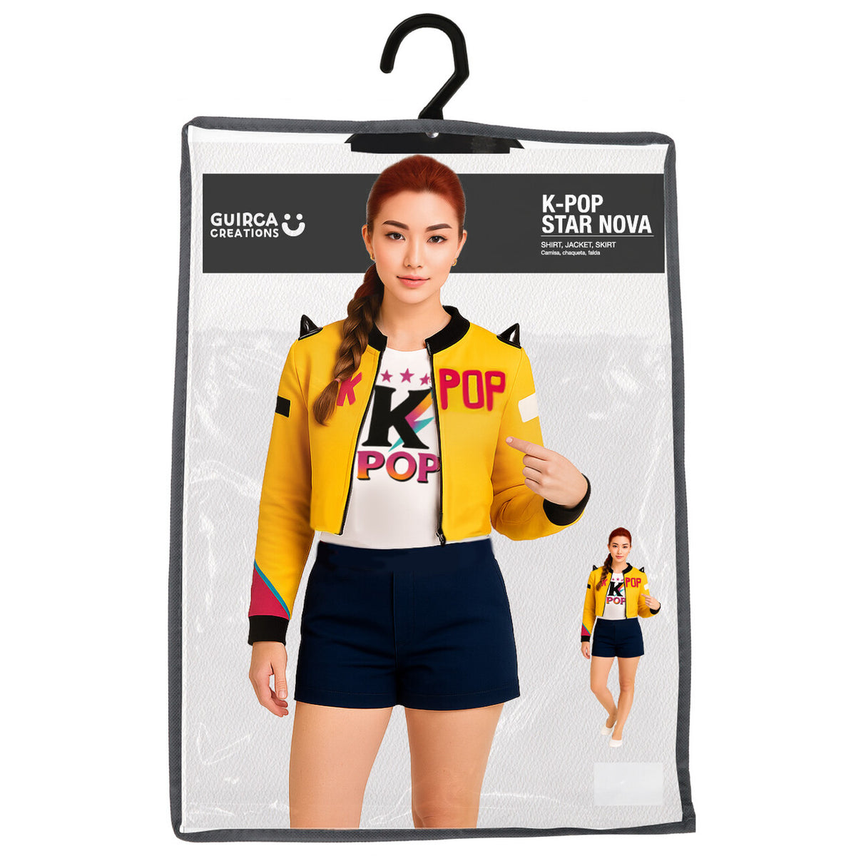 Op deze afbeelding zie je een Kostuums, van het merk Guirca. K Pop Star Rumi Vrouw Kostuum