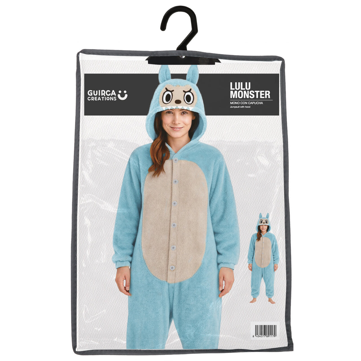 Op deze afbeelding zie je een Kostuums, van het merk Guirca. Onesie Lulu Monster Vrouw Kostuum