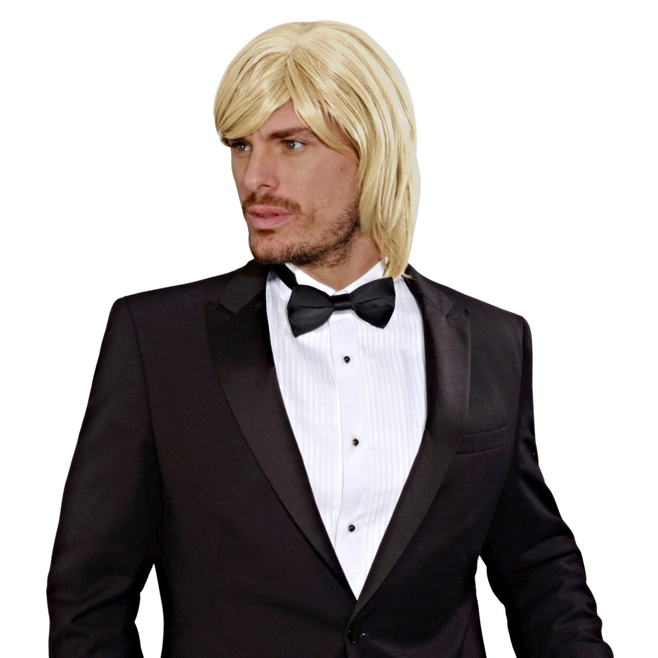 Op deze afbeelding zie je een Accessoires, van het merk Widmann. Pruik Daverende Dave Blond