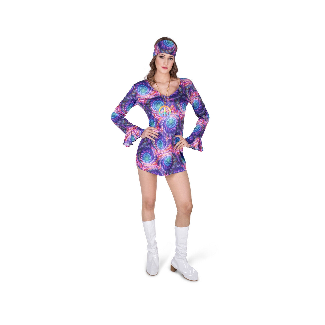 Op deze afbeelding zie je een Kostuums, van het merk Karnival Costumes. Boho Chic Hippie Chick Vrouw Kostuum