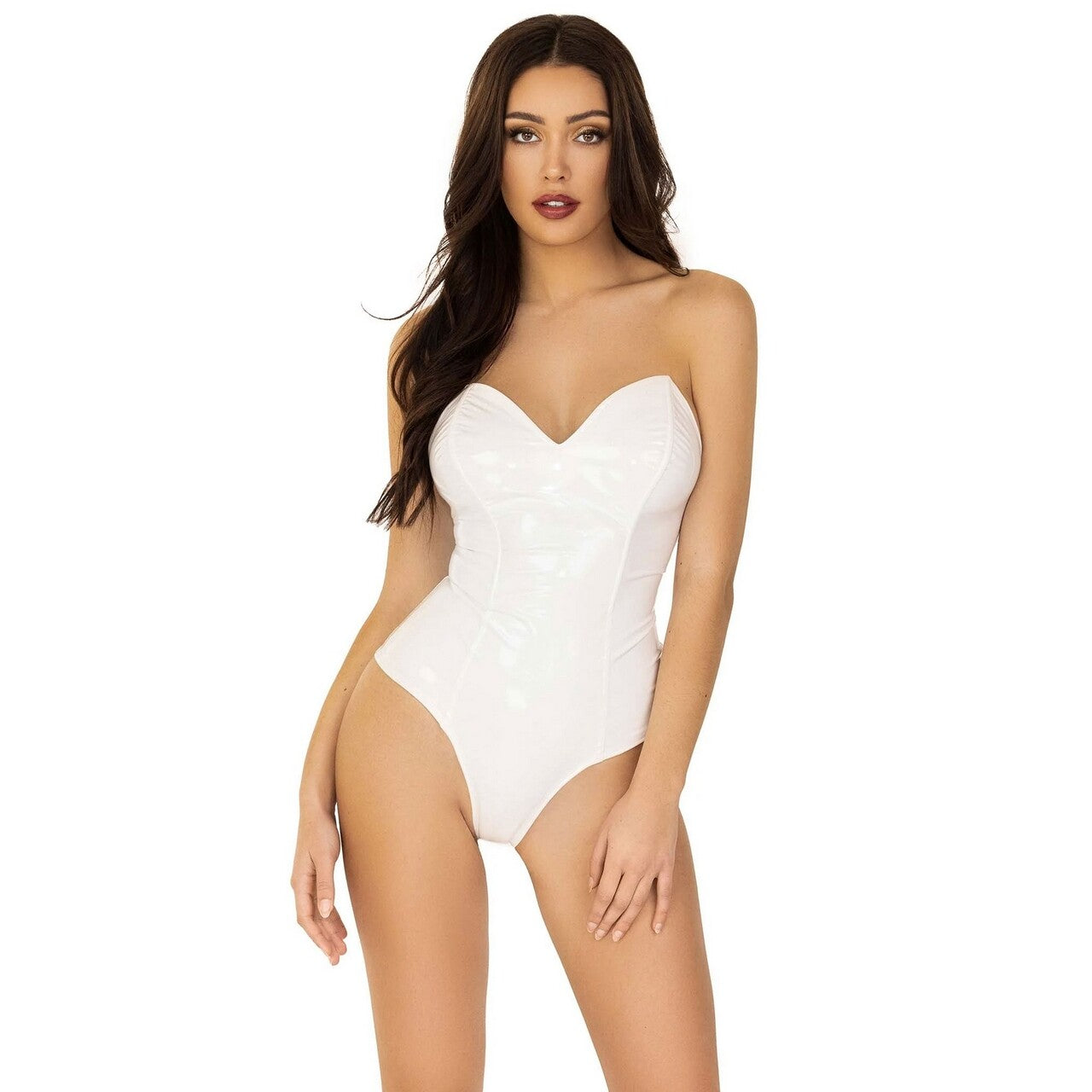 Op deze afbeelding zie je een Kostuums, van het merk Leg Avenue. Perfecte Bodysuit Ultra Sexy Latex Look Vrouw Kostuum