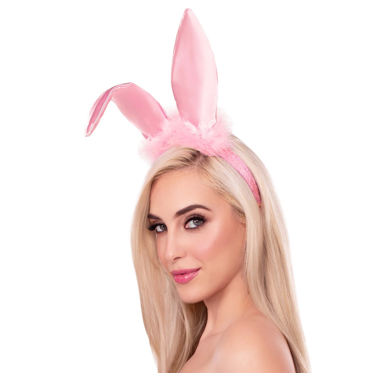 Op deze afbeelding zie je een Accessoires, van het merk Leg Avenue. Bendable Marabou Trimmed Satin Bunny Ears