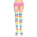 Gestreifte Neon -Gepflegte Kniesocken