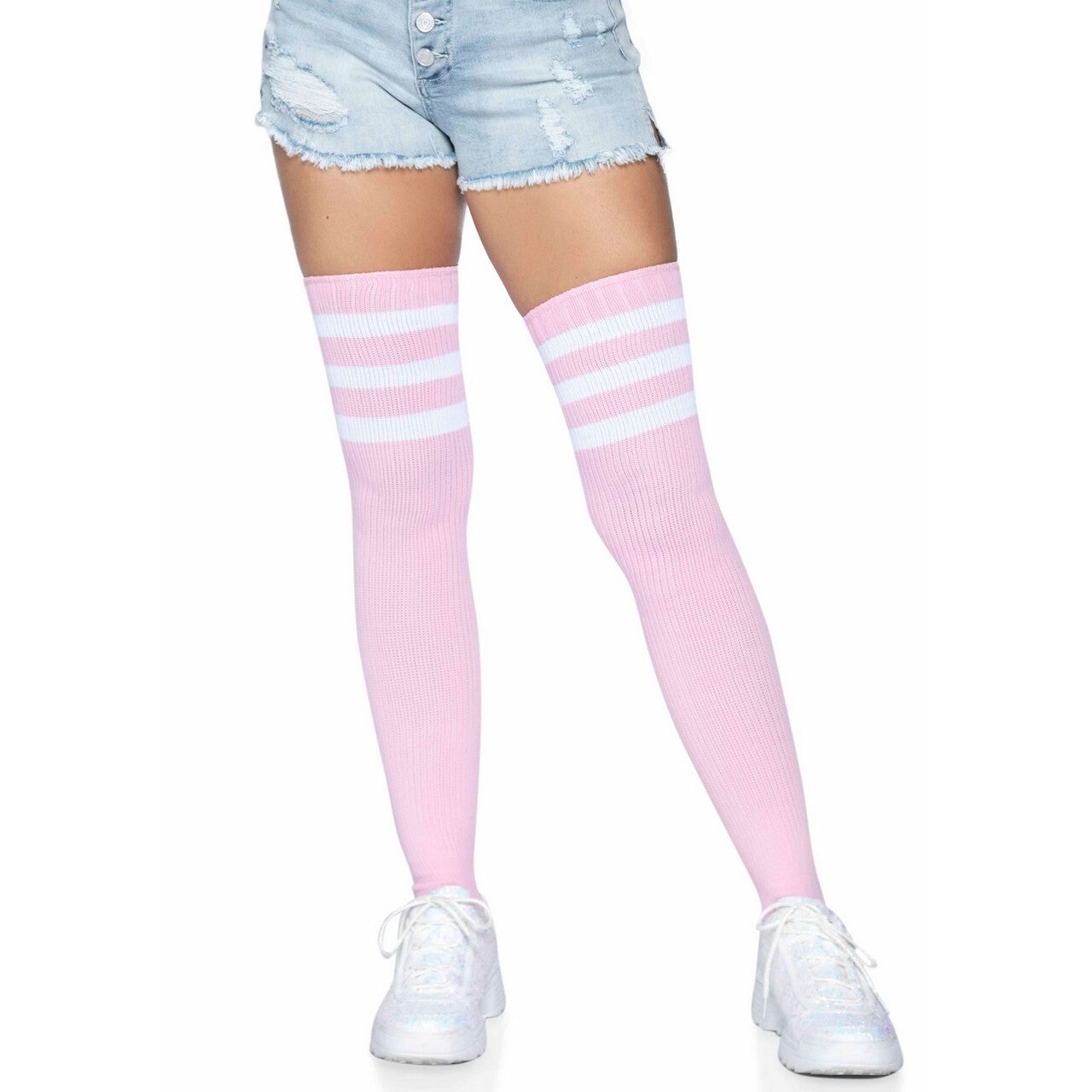 Op deze afbeelding zie je een Accessoires, van het merk Leg Avenue. Super Lange Sportieve Over De Knie Sokken Roze
