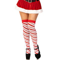 Candy Cane Lurex Overknee Strümpfe