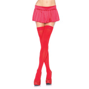 Op deze afbeelding zie je een Accessoires, van het merk Leg Avenue. Hoge Nylon Kniekousen Rood
