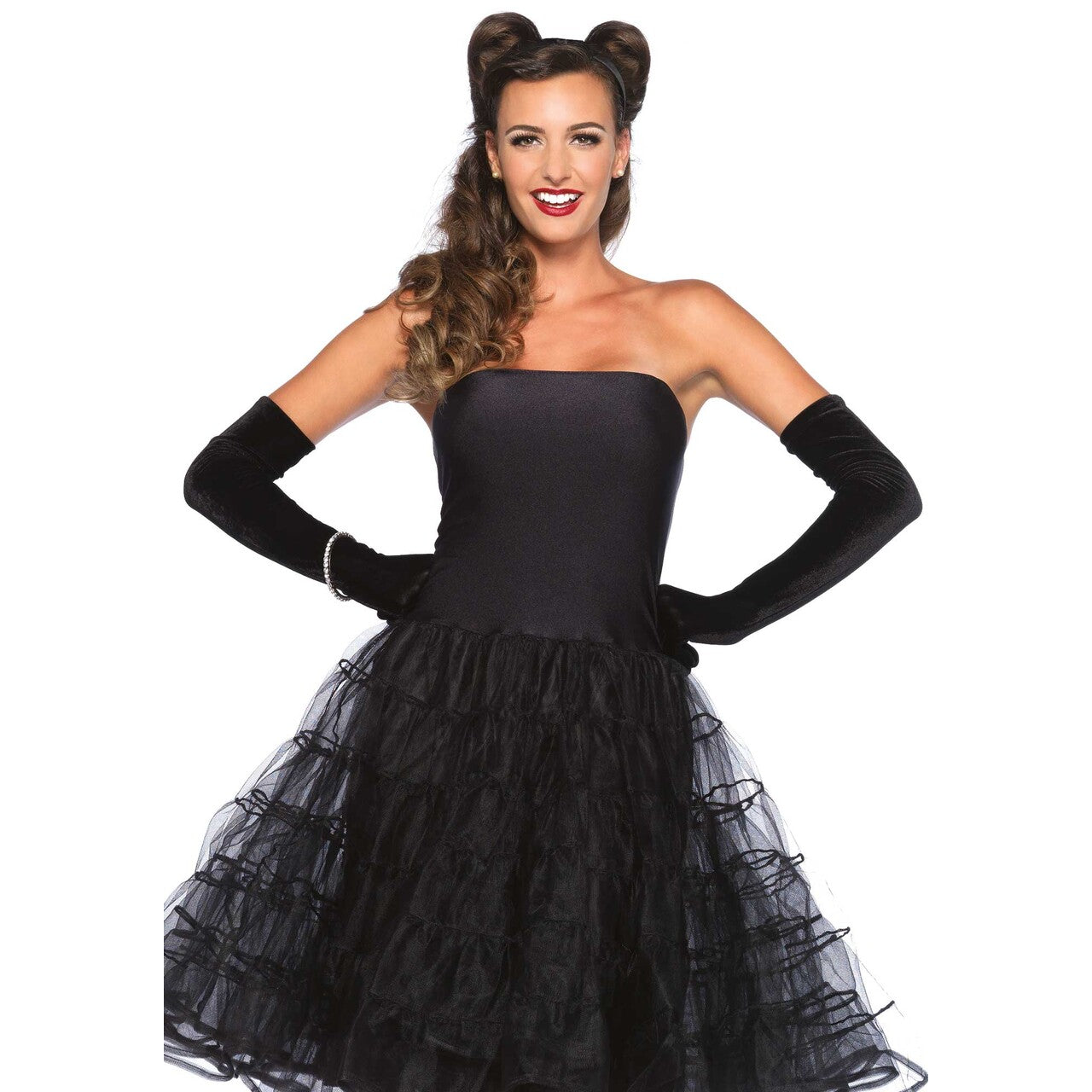 Op deze afbeelding zie je een Kostuums, van het merk Leg Avenue. 50s Rockabilly Jurk Met Tule Tutu Zwart Vrouw