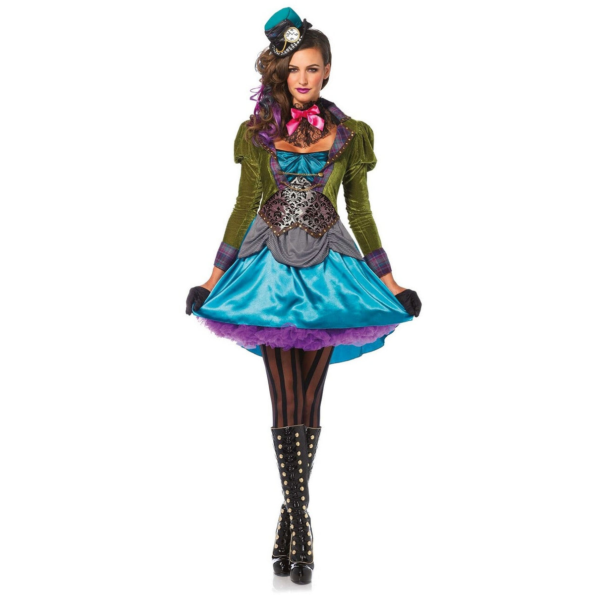 Op deze afbeelding zie je een Kostuums, van het merk Leg Avenue. Policolor Mad Hatter Psychedelic Jurk Vrouw