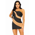 Rhinestone Minikleid Mit Mesh-Akzenten Damenkostüm