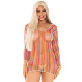 Zig Zag Regenbogen Netz Minikleid Damenkostüm