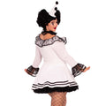 Plus Size Schwarze & Weiße Pierrot Damenkostüm
