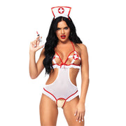 Op deze afbeelding zie je een Kostuums, van het merk Leg Avenue. Roleplay Naughty Nurse Teddy Vrouw Kostuum
