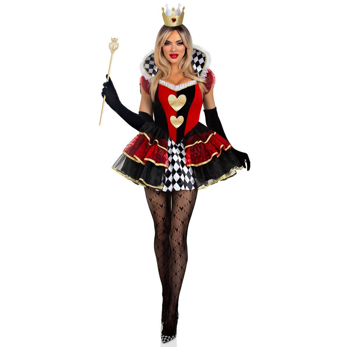 Op deze afbeelding zie je een Kostuums, van het merk Leg Avenue. Queen Of Many Broken Hearts Vrouw Kostuum