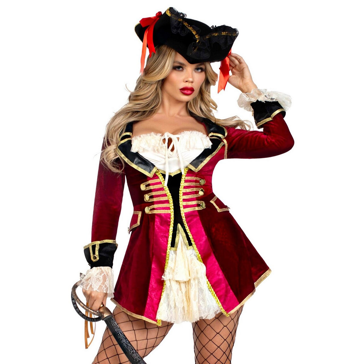 Op deze afbeelding zie je een Kostuums, van het merk Leg Avenue. Piraat Sassy Ship Vrouw Kostuum