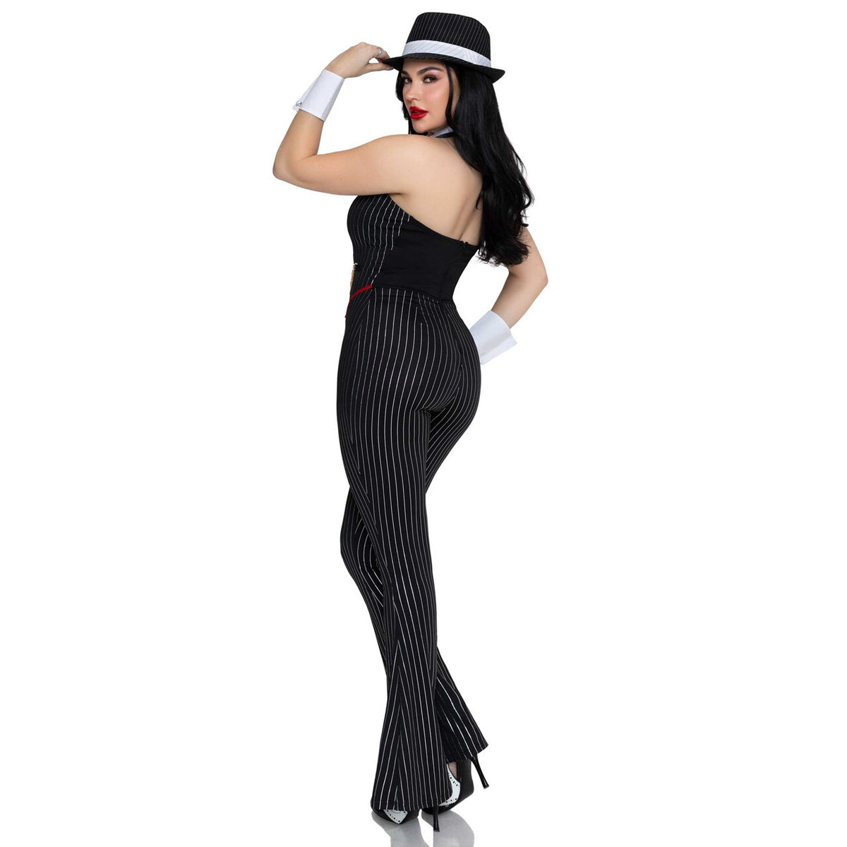 Op deze afbeelding zie je een Kostuums, van het merk Leg Avenue. Lady Mobster Catsuit Vrouw Kostuum