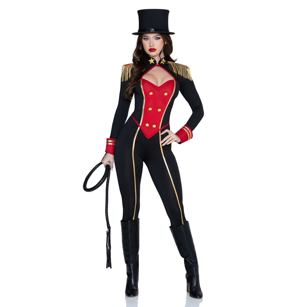 Op deze afbeelding zie je een Kostuums, van het merk Leg Avenue. Commanding Ringmaster Catsuit Vrouw Kostuum