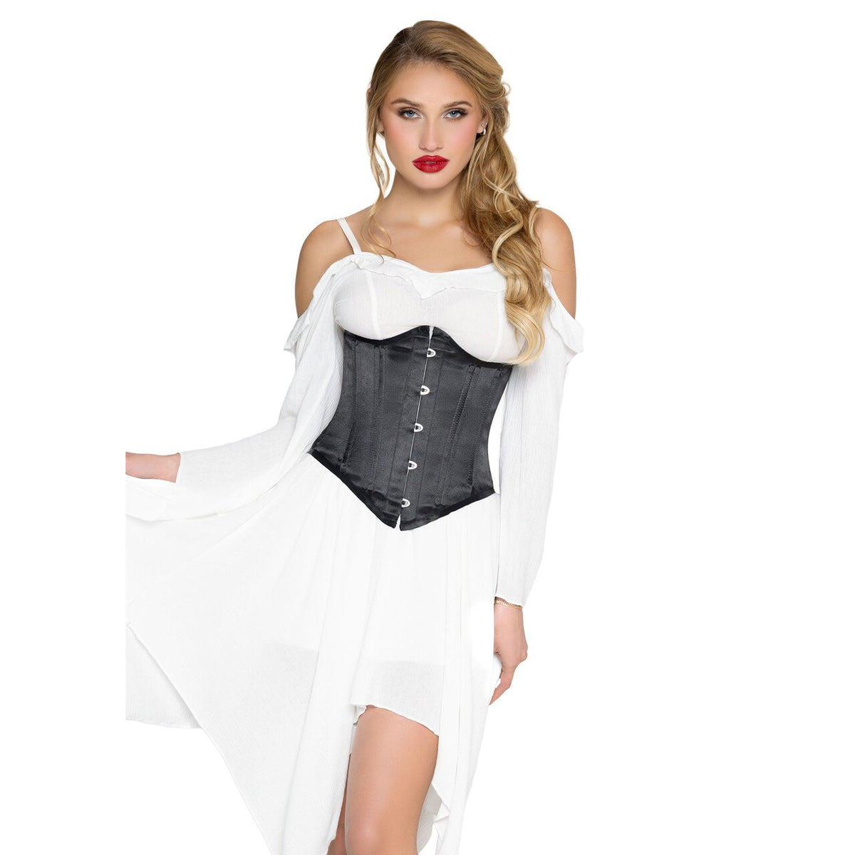 Op deze afbeelding zie je een Kostuums, van het merk Leg Avenue. Steel Boned Satin Waist Cincher Vrouw