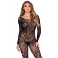 Flower Cover Up Bodysuit Zwart Vrouw Kostuum