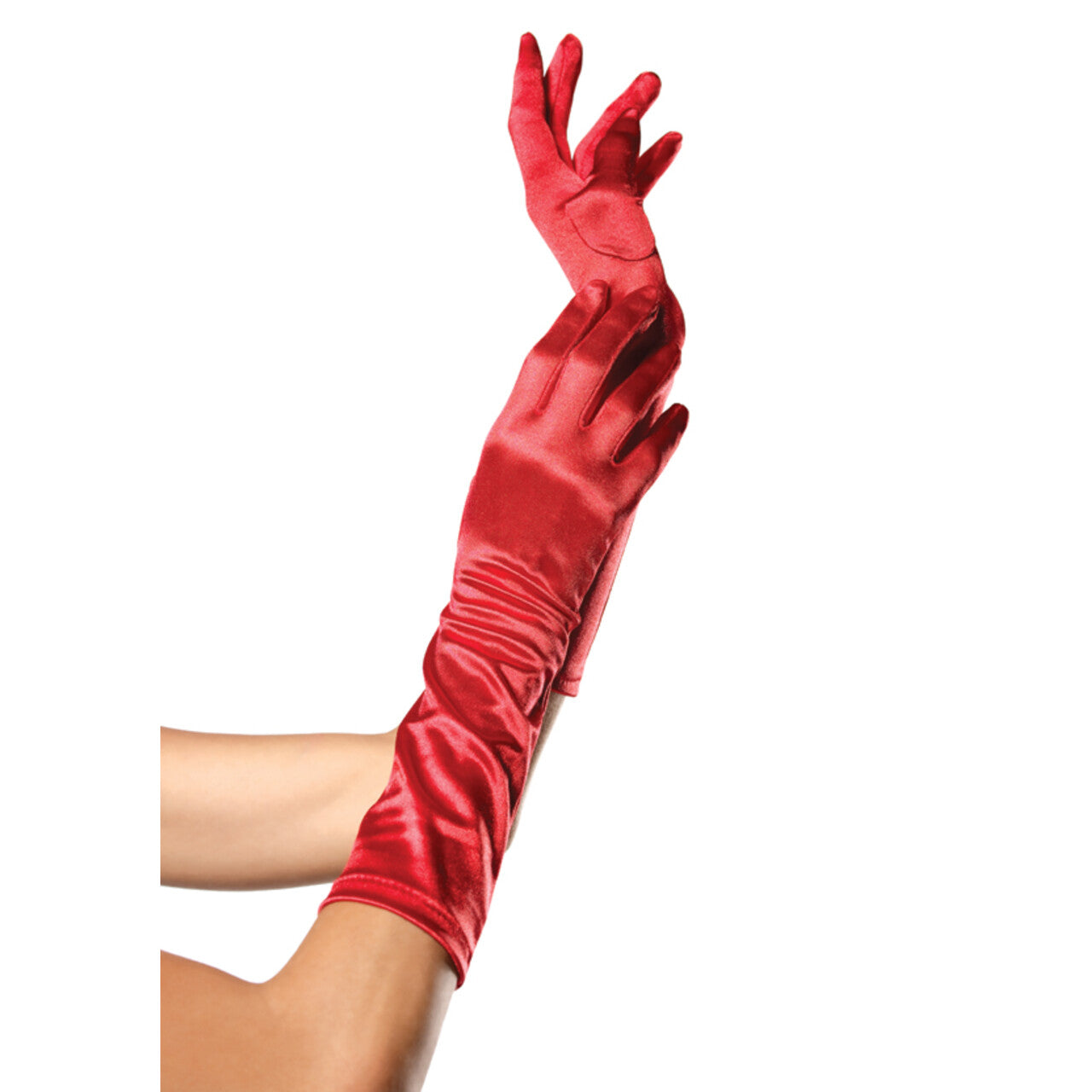 Op deze afbeelding zie je een Accessoires, van het merk Leg Avenue. Satijnen Handschoenen Tot Elleboog Rood