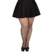 Op deze afbeelding zie je een Accessoires, van het merk Leg Avenue. Visnet Panty Zwart Met Glitters Plus Size