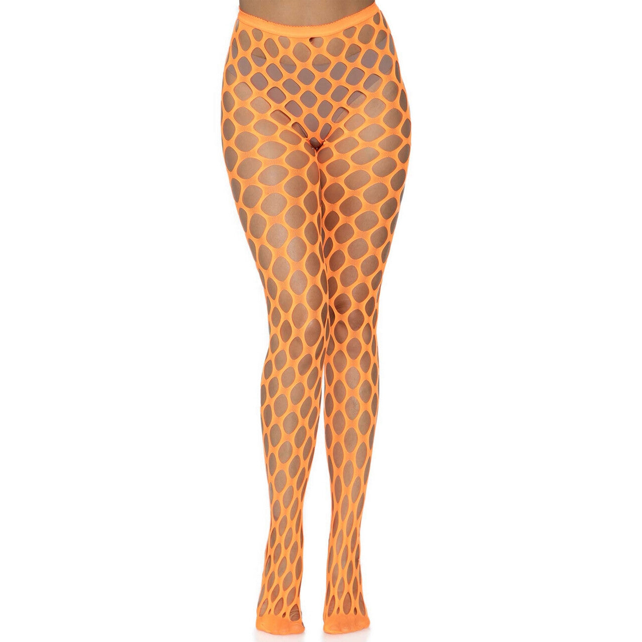 Op deze afbeelding zie je een Accessoires, van het merk Leg Avenue. Grote Gaten Visnet Oranje
