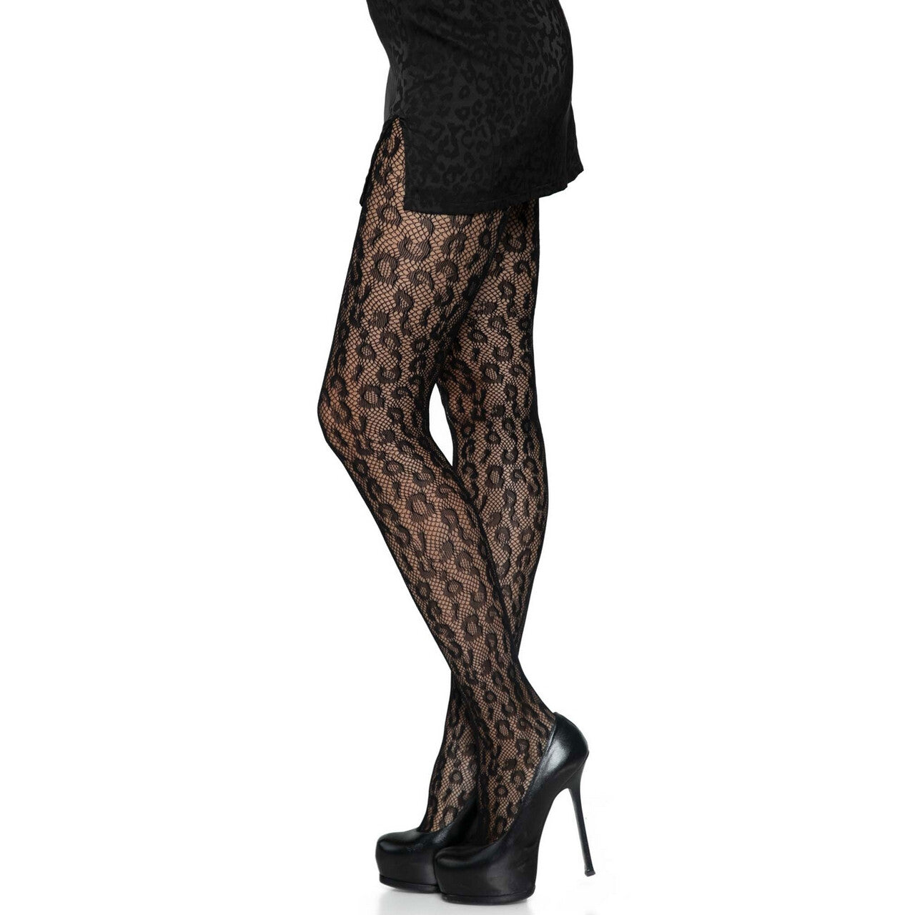 Op deze afbeelding zie je een Accessoires, van het merk Leg Avenue. Wilde Luipaard Print Visnet Panty