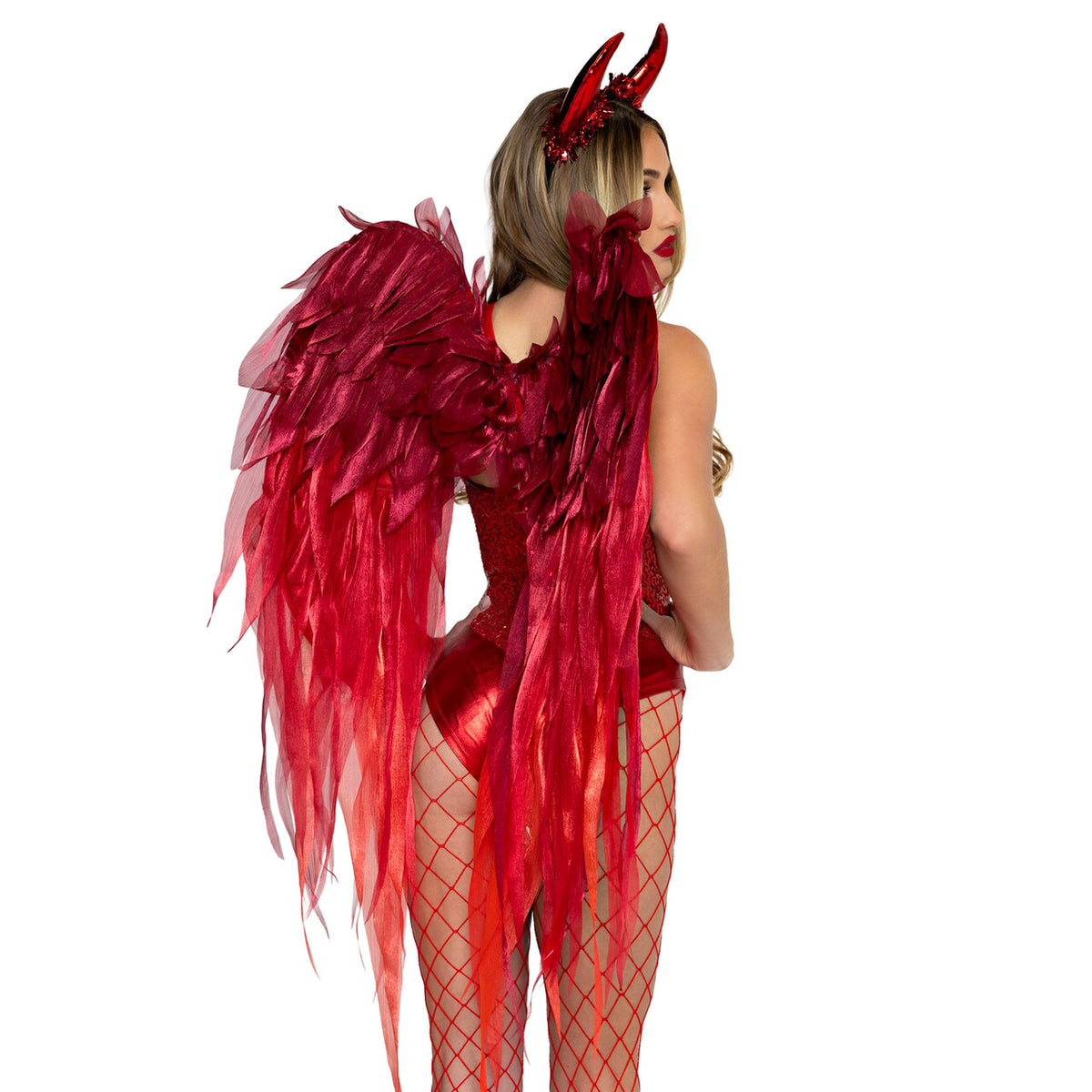 Op deze afbeelding zie je een Accessoires, van het merk Leg Avenue. Devil Chiffon Wings & Headband