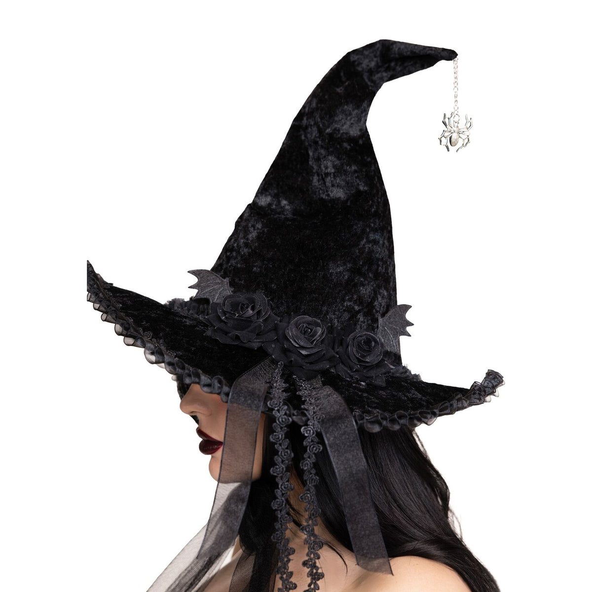 Op deze afbeelding zie je een Accessoires, van het merk Leg Avenue. Dark Lolita Velvet Witch Hat