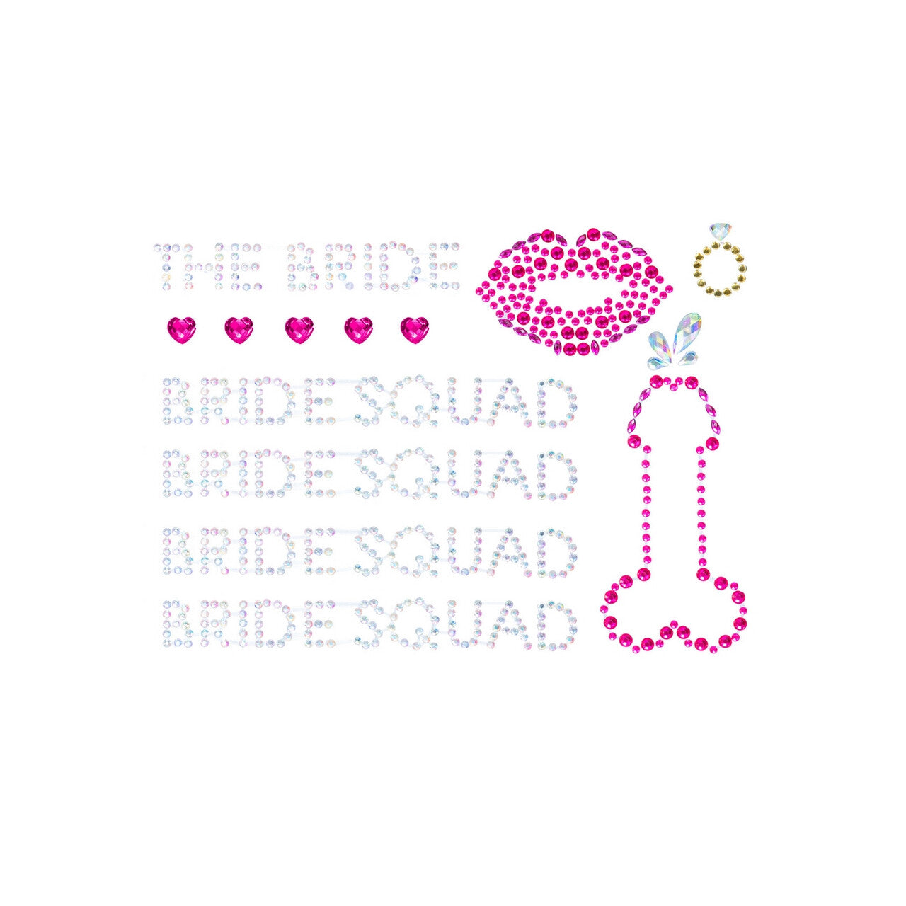 Op deze afbeelding zie je een Decoratie, van het merk Leg Avenue. Bride Squad Bodystickers