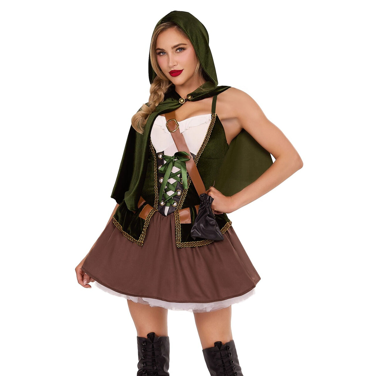 Op deze afbeelding zie je een Kostuums, van het merk Leg Avenue. Daring Lady Robin Hood Dress Vrouw