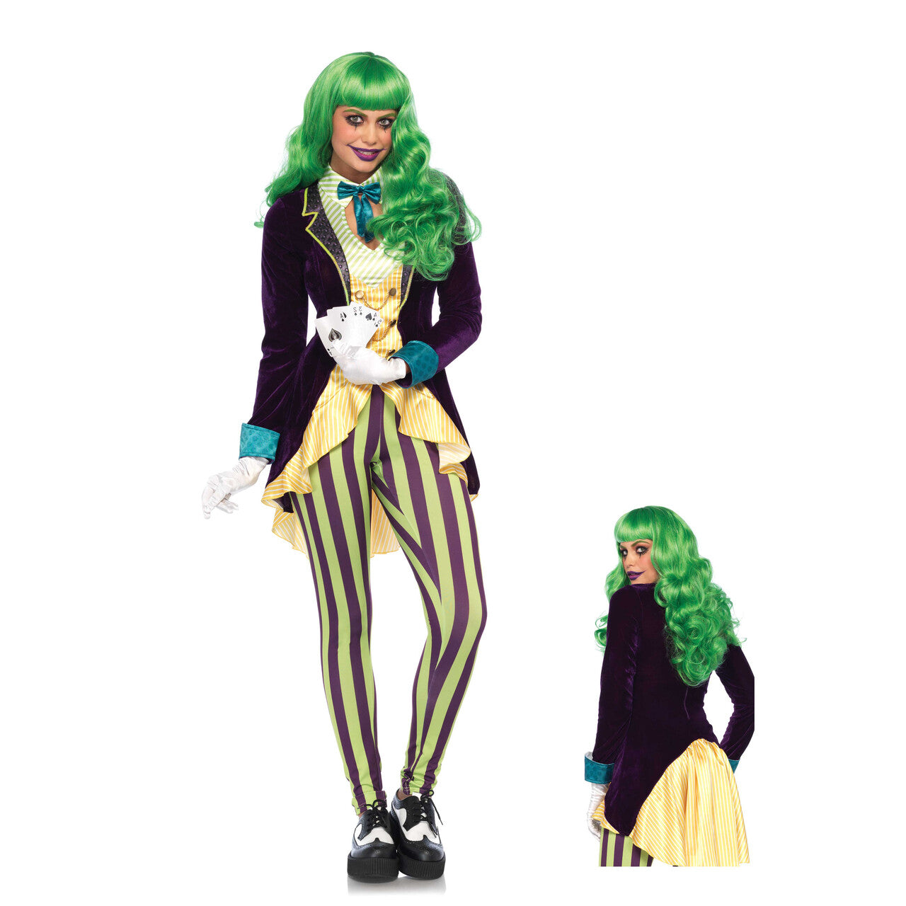 Op deze afbeelding zie je een Kostuums, van het merk Leg Avenue. The Joker Engerd Kostuum Vrouw