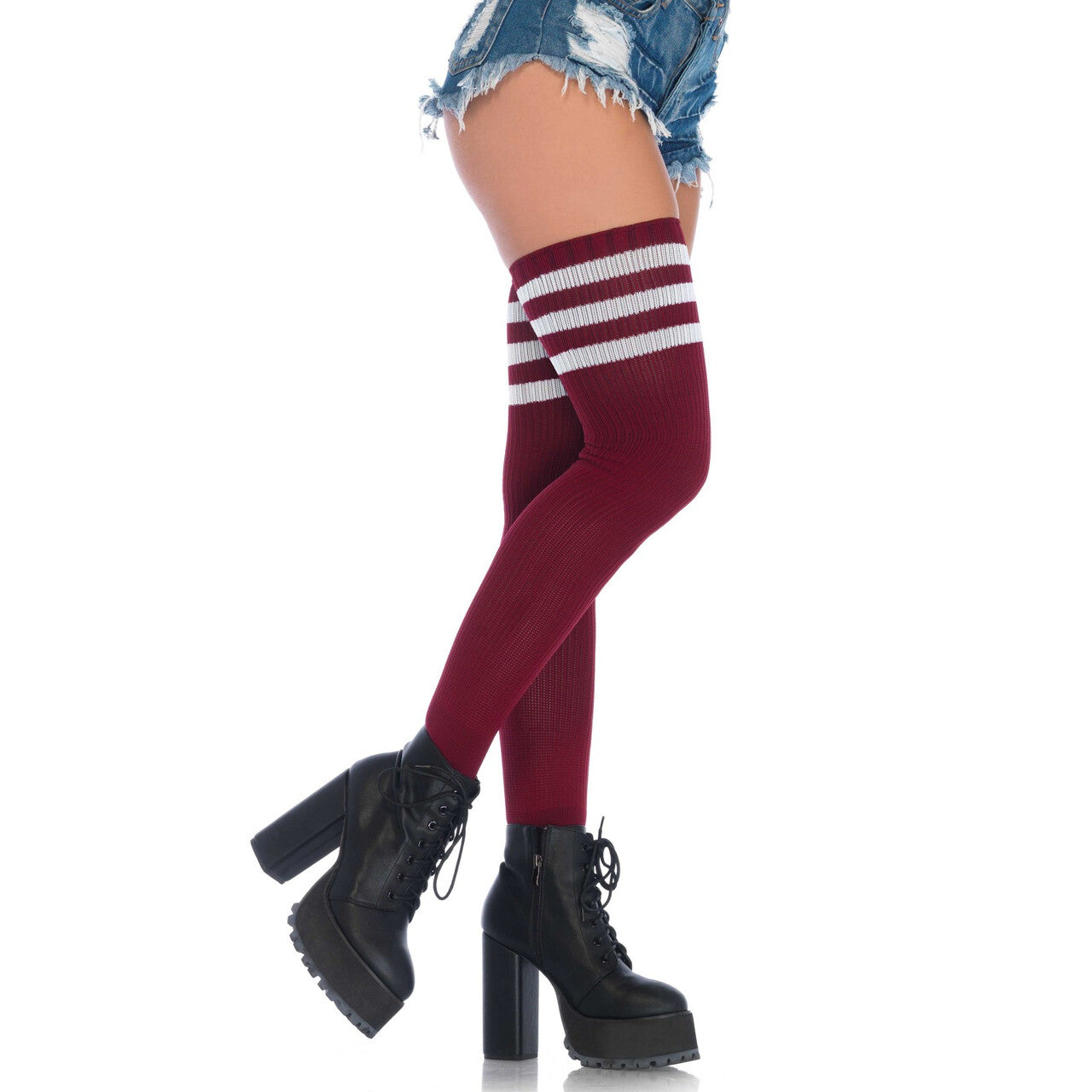Op deze afbeelding zie je een Accessoires, van het merk Leg Avenue. Atleet Kousen Lekker Hoog Rood