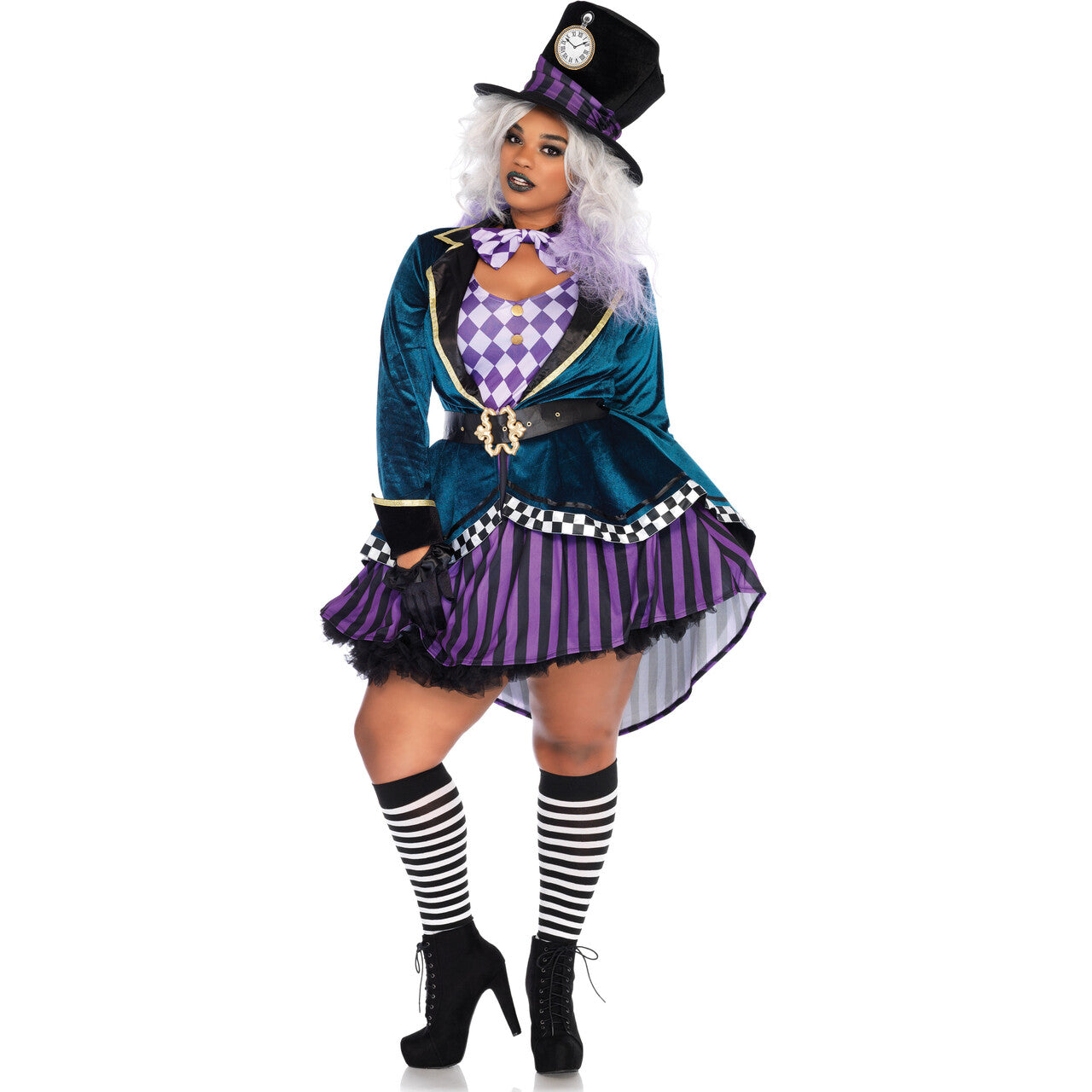 Op deze afbeelding zie je een Kostuums, van het merk Leg Avenue. Plus Size Mad Hatter Vrouw Kostuum