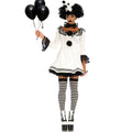 Schwarz -Weiß -Pierrot Paris Damenkostüm