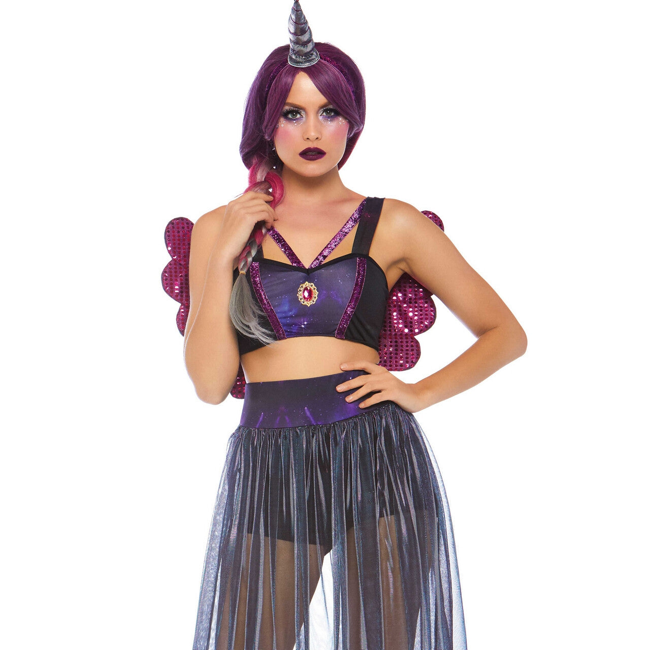 Op deze afbeelding zie je een Kostuums, van het merk Leg Avenue. Mystieke Gevleugelde Eenhoorn Vrouw Kostuum
