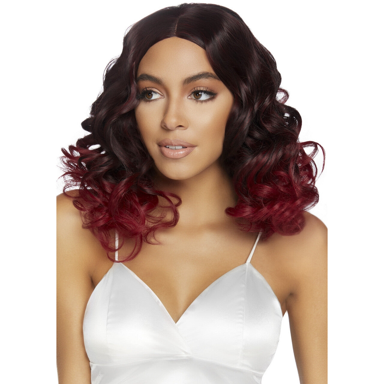 Op deze afbeelding zie je een Accessoires, van het merk Leg Avenue. Verstelbare Ombre Spoeling Pruik Twee Kleuren Bruin Rood