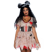 Op deze afbeelding zie je een Kostuums, van het merk Leg Avenue. Iets Te Vaak Geprikte Voodoo Pop Vrouw Kostuum