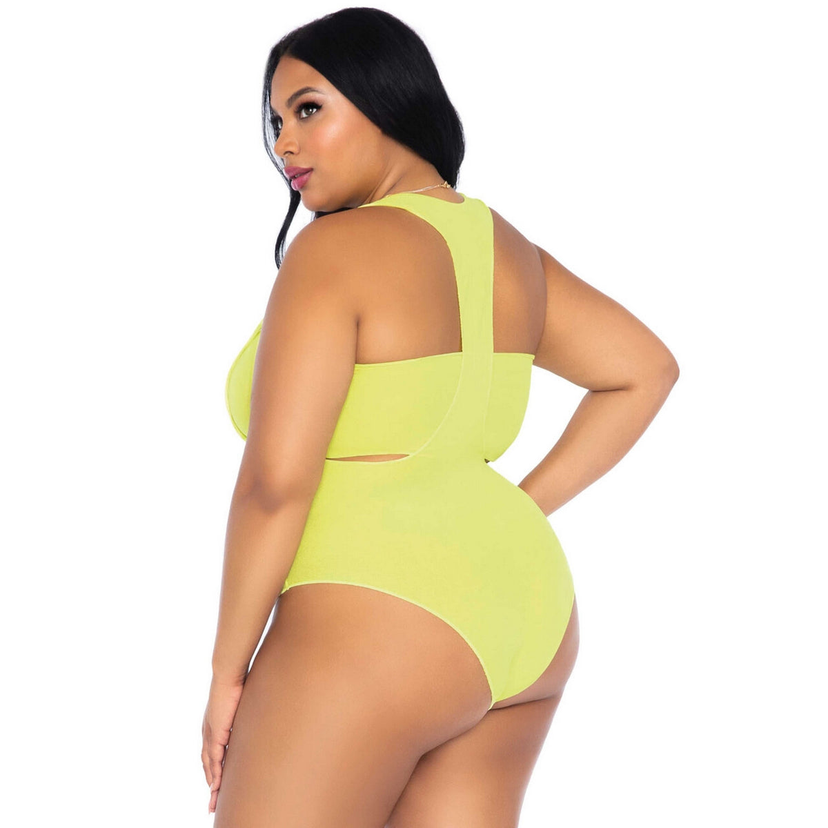 Op deze afbeelding zie je een Kostuums, van het merk Leg Avenue. Gele Top Met Bodysuit Plus Size Vrouw Kostuum