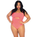 Rosa Top Mit Bodyuit Plus Size Damenkostüm