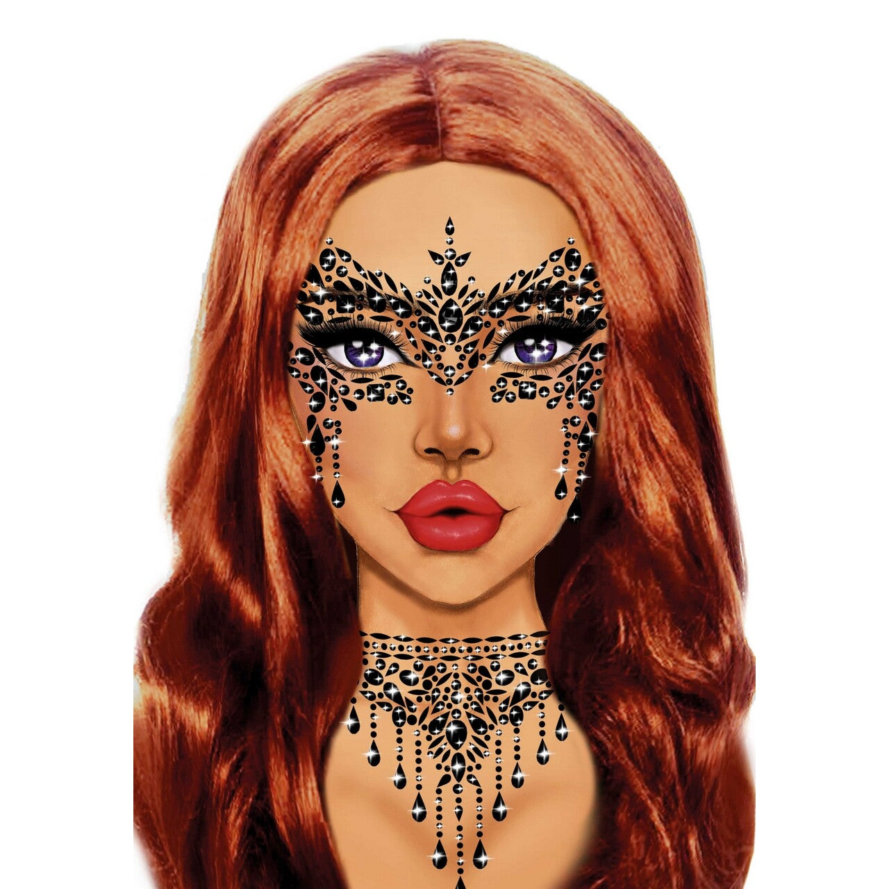 Op deze afbeelding zie je een Accessoires, van het merk Leg Avenue. Masquerade Face Jewels Sticker