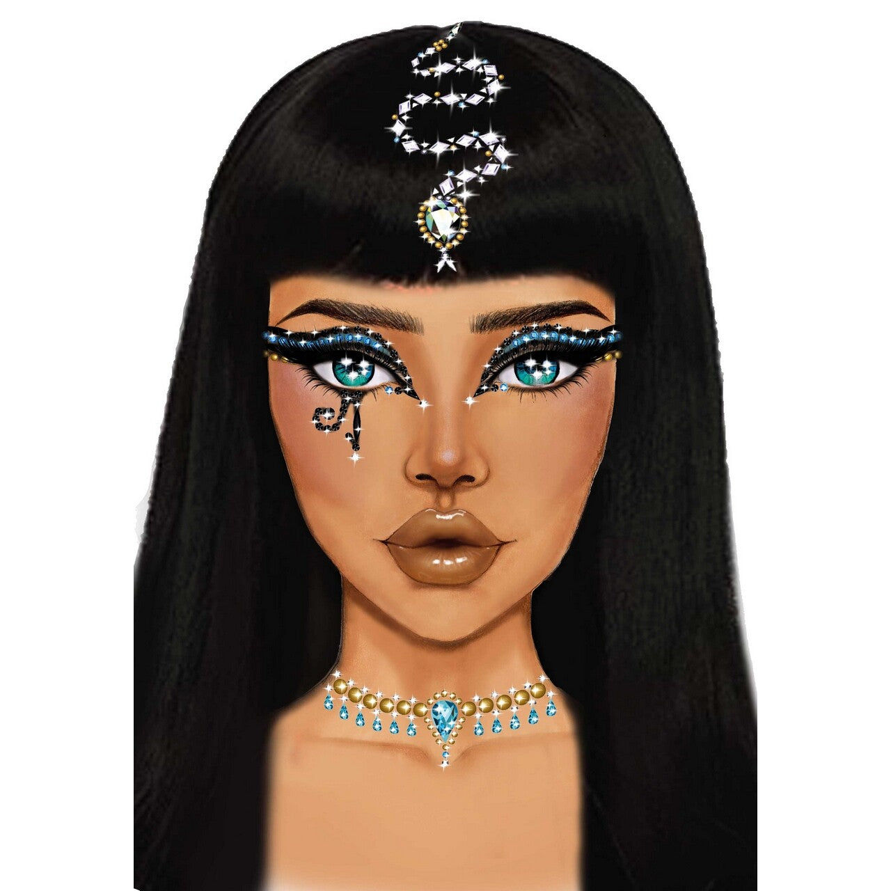Op deze afbeelding zie je een Accessoires, van het merk Leg Avenue. Cleopatra Face Jewels Sticker