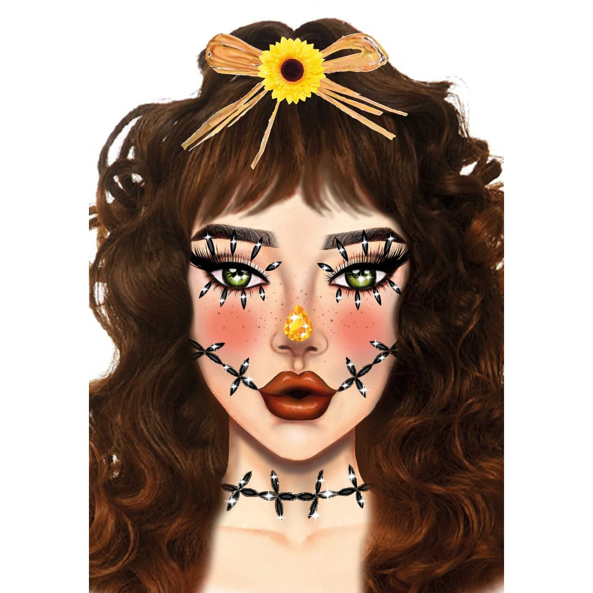Op deze afbeelding zie je een Accessoires, van het merk Leg Avenue. Stitches Face Jewels Sticker