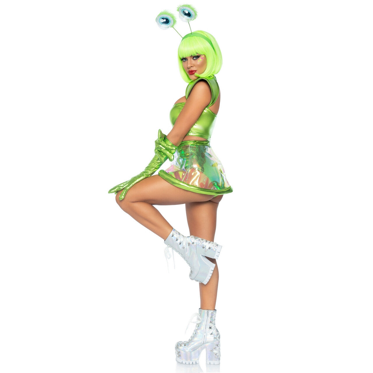 Op deze afbeelding zie je een Kostuums, van het merk Leg Avenue. Groene Alien Op Verkenning Vrouw Kostuum