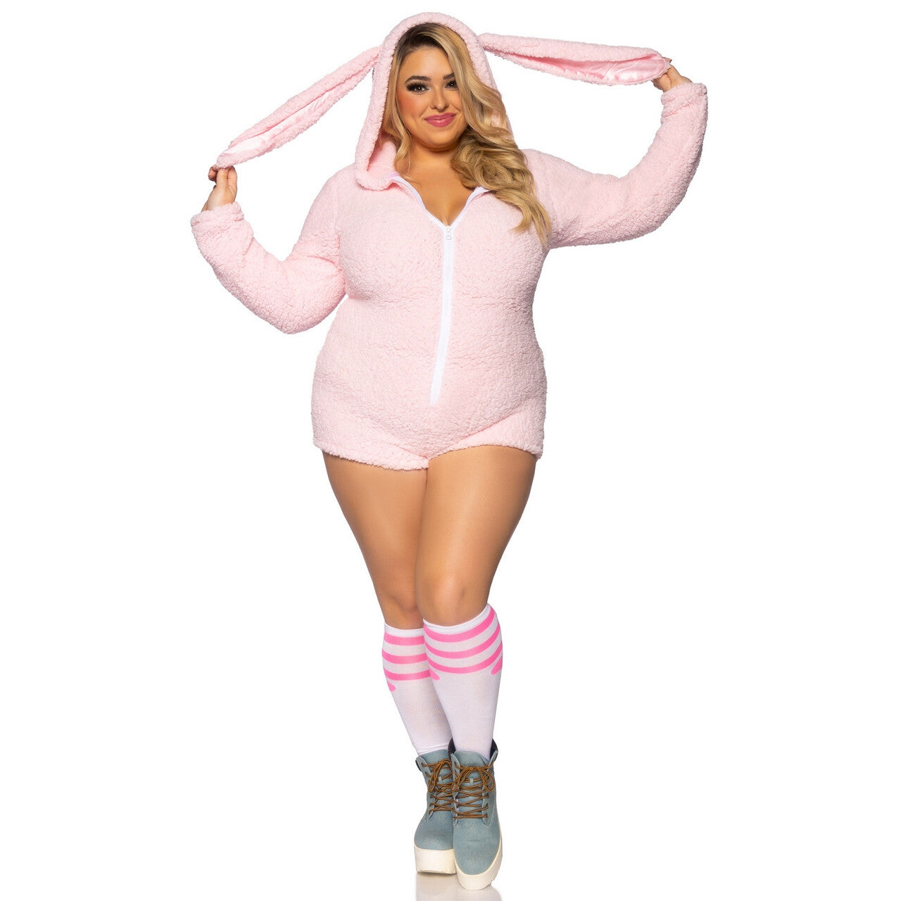 Op deze afbeelding zie je een Kostuums, van het merk Leg Avenue. Knuffelzacht Konijntje Wobbelina Plus Size Vrouw Kostuum