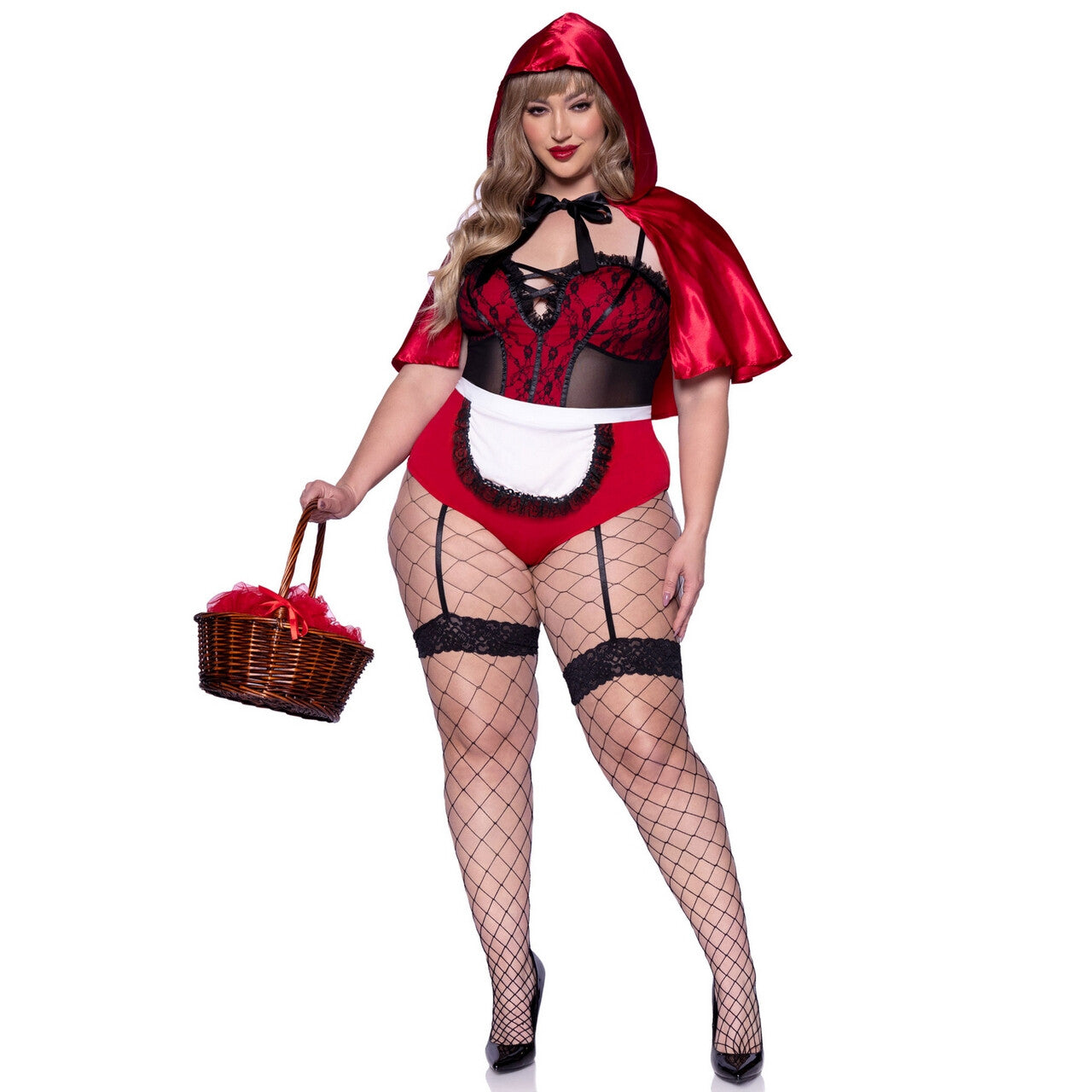 Op deze afbeelding zie je een Kostuums, van het merk Leg Avenue. Rood Sexy Kapje Plus Size Vrouw Kostuum