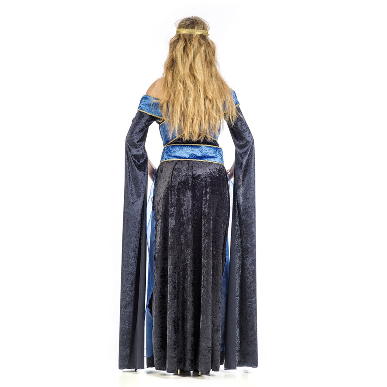 Op deze afbeelding zie je een Kostuums, van het merk Limit. Blauw Middeleeuwse Hertogin Henrike Von Handrup Vrouw Kostuum