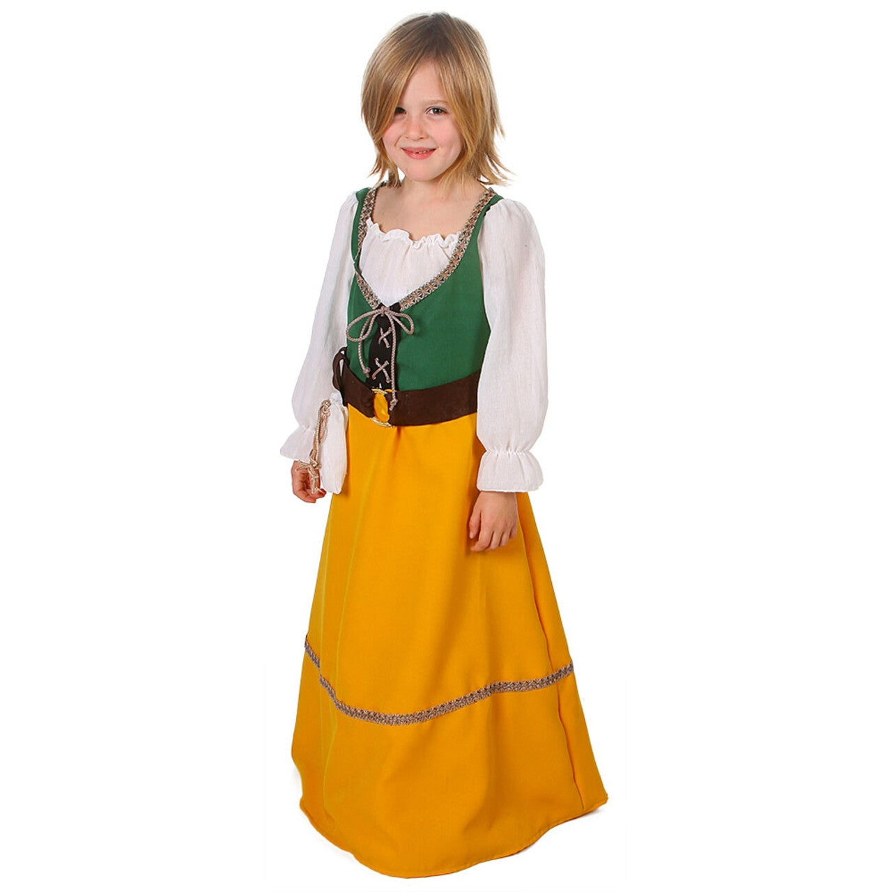 Op deze afbeelding zie je een Kostuums, van het merk Limit. Vrolijke Kleuren Viking Bjork Sigmarsdottir Meisje Kostuum